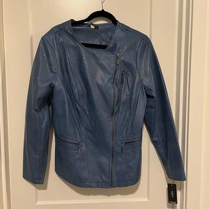 Woman’s 1X Pleather Blue Alfani Jacket